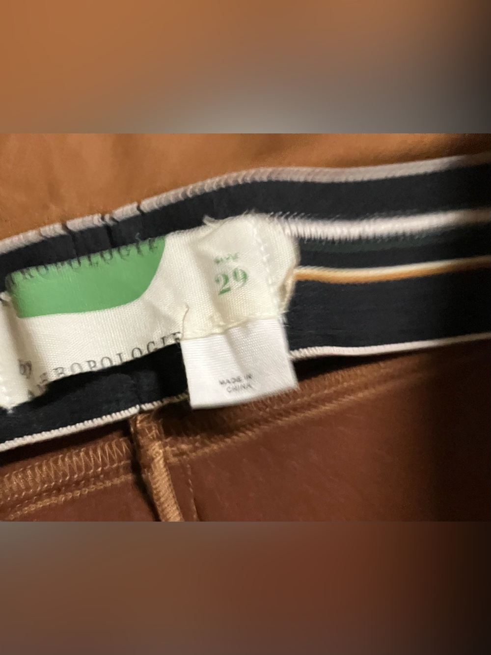 Anthropologie Faux Suede Leggings Slim High-Waist Brown Pants : Size 29R (8) - Picture 7 of 7